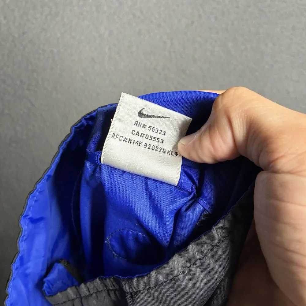 Vintage 90s Nike Track Jacket Boys XL 16-18 Blue Stripe Full Zip Windbreaker